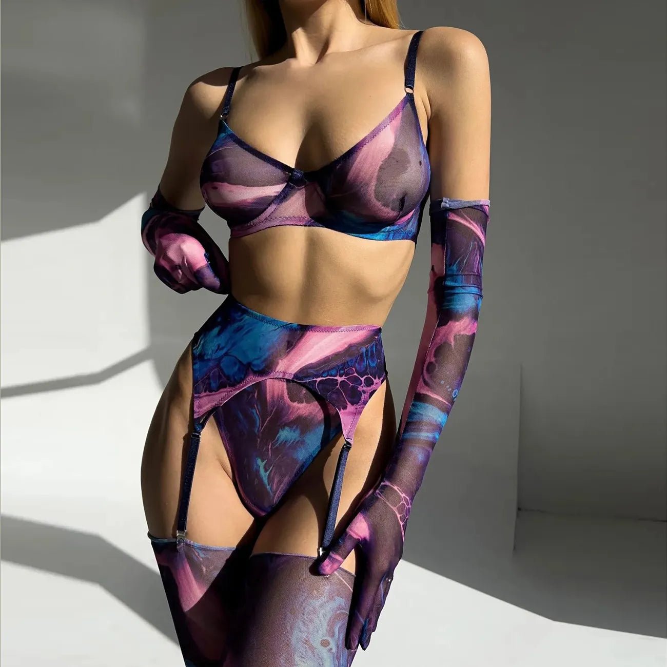 Tie Dye Captivating Curves Lace Corset - MSO ONLINE